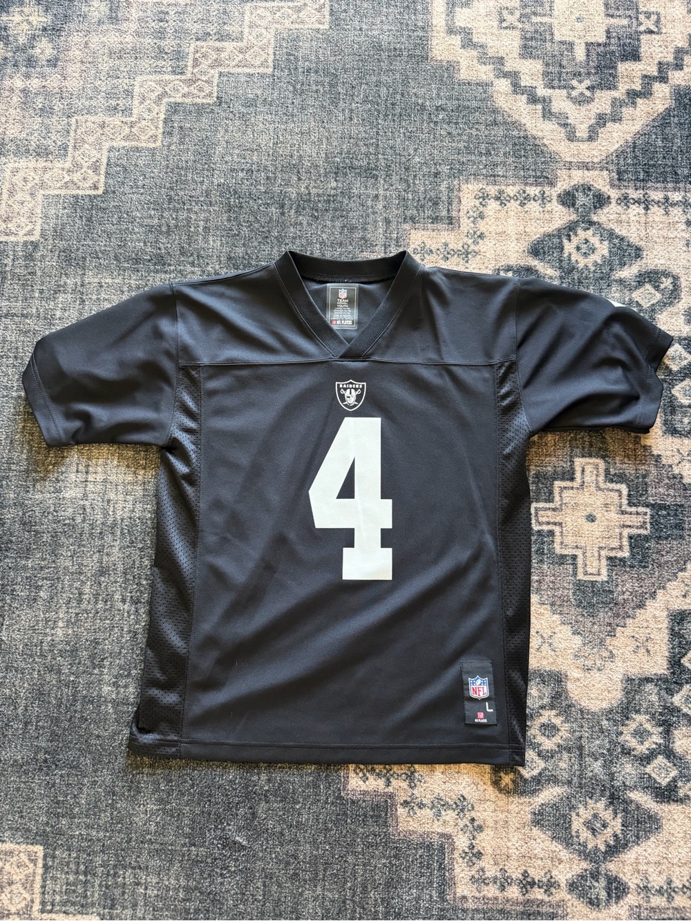NFL Oakland Raiders Carr #4 Black Men's Football Jersey
